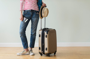 USA, New Jersey, Woman ready to go on vacations