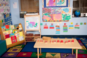 Pre-School classroom with puzzles and artwork