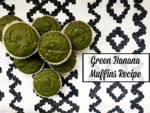 Green banana muffins with spinach