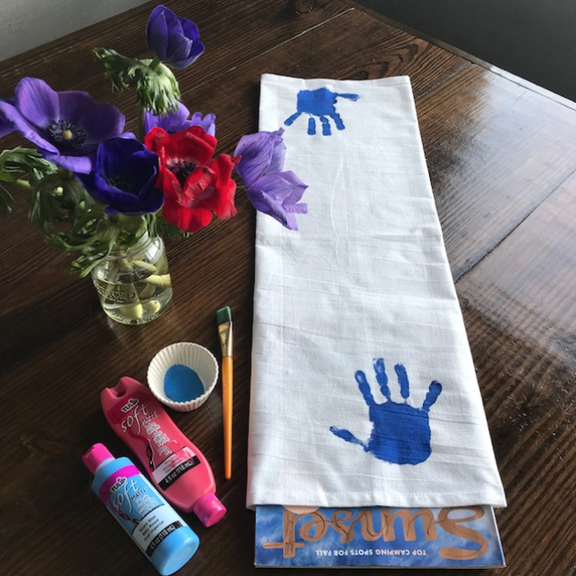handprint towel diy gift