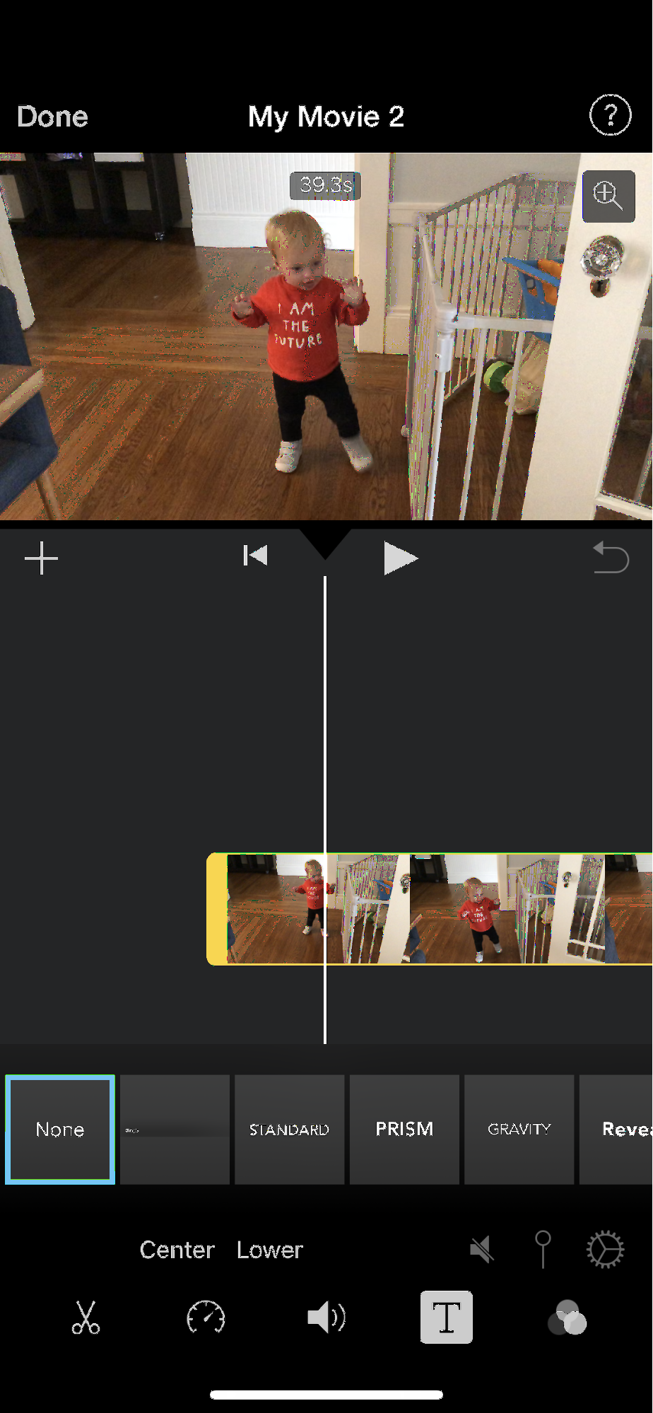 screen shot of iMovie on iPhone