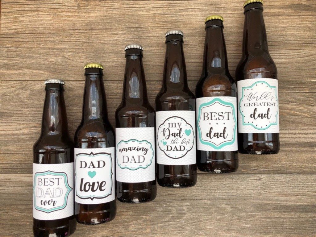 dad-related beer bottle labels
