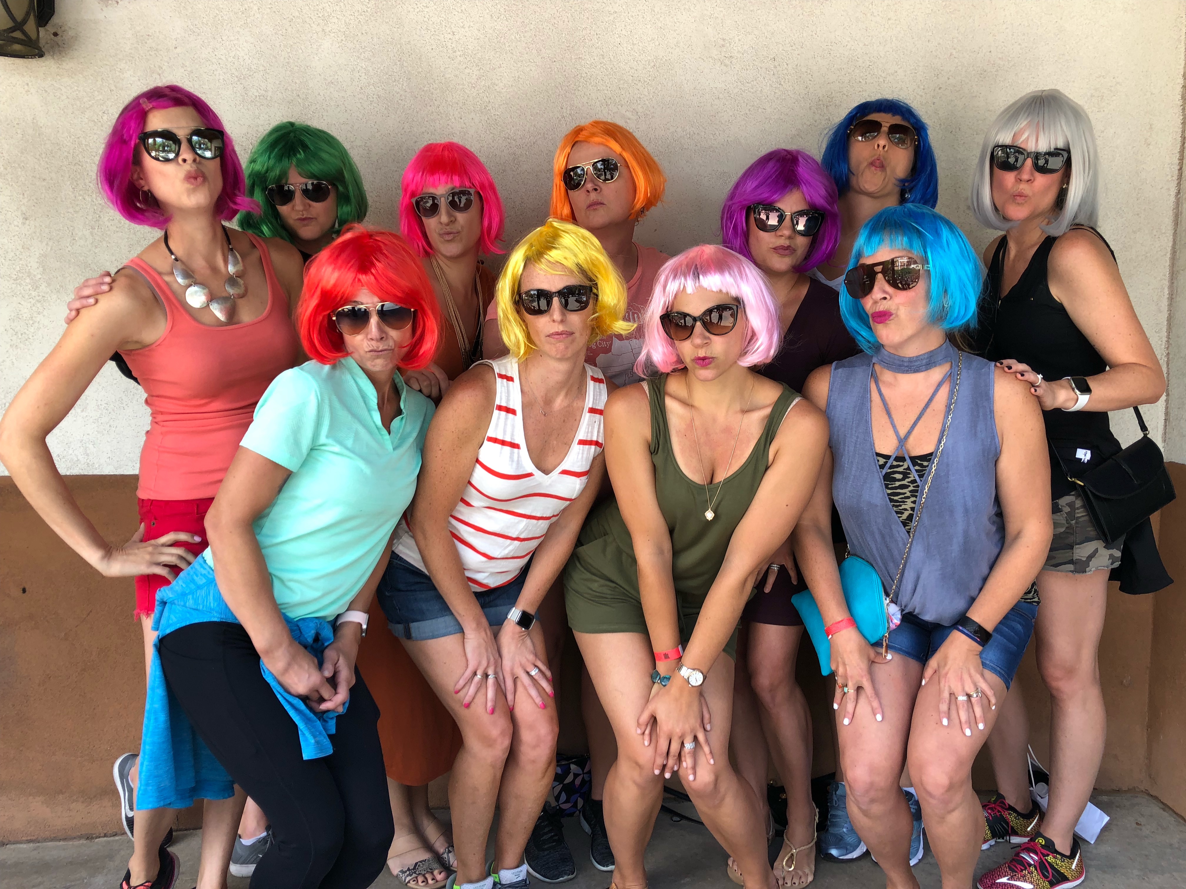 Santa Fe Girls Trip - Group Pic with Wigs