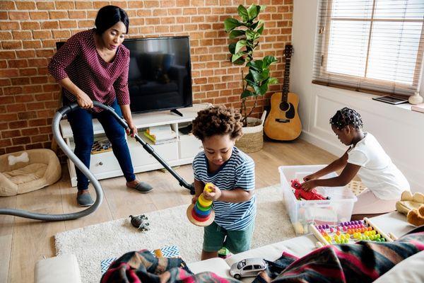 child doing chores