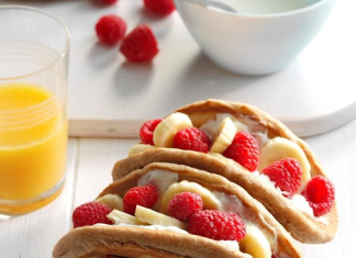 Back to School Breakfast Ideas: Raspberry Banana Breakfast Taco